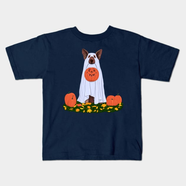 I am just here for the treats - funny Halloween illustration Kids T-Shirt by illograph